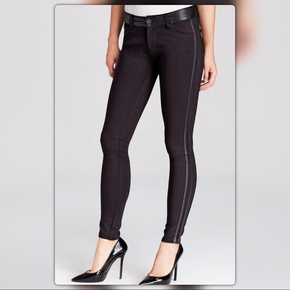 Kut from the Kloth Pants - Kut From the Kloth Black Faux Leather Trim Pants